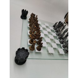 Jeu D'échecs Chevalier Médiéval Plateau Verre Mysticalls Masterpiece Jeux Échec 