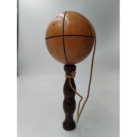 Beau Bilboquet Ancien Bois Tourné 30 Cm Jeux Anciens Jeu