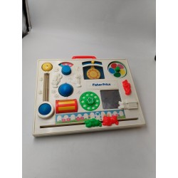 Fisher Price 1988 Jouet Eveil Planche Jeux Apprentissage Boule Tourne Pouet