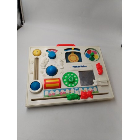 Fisher Price 1988 Jouet Eveil Planche Jeux Apprentissage Boule Tourne Pouet