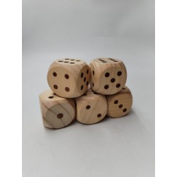 Lot De 5 Gros Dés En Bois Jeu De Dé Jeux Décoration