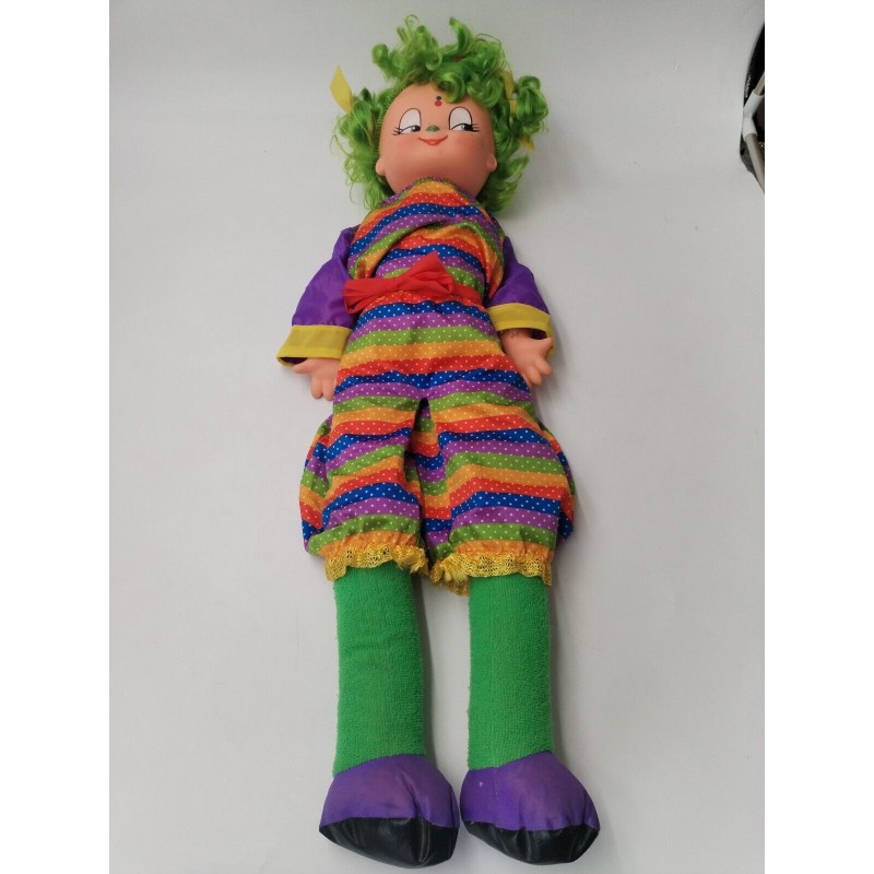 Grande Poupée Ancienne 70 Cm Peluche Clown Rigolo Multicolore Jouet Doudou Grande Poupée Ancienne 70 Cm Peluche Clown Rigolo Multicolore Jouet Doudou
