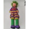 Grande Poupée Ancienne 70 Cm Peluche Clown Rigolo Multicolore Jouet Doudou