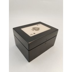 Coffret Jeux De Cartes As De Pique Bois Laqué Noir Boite Carte Jeu