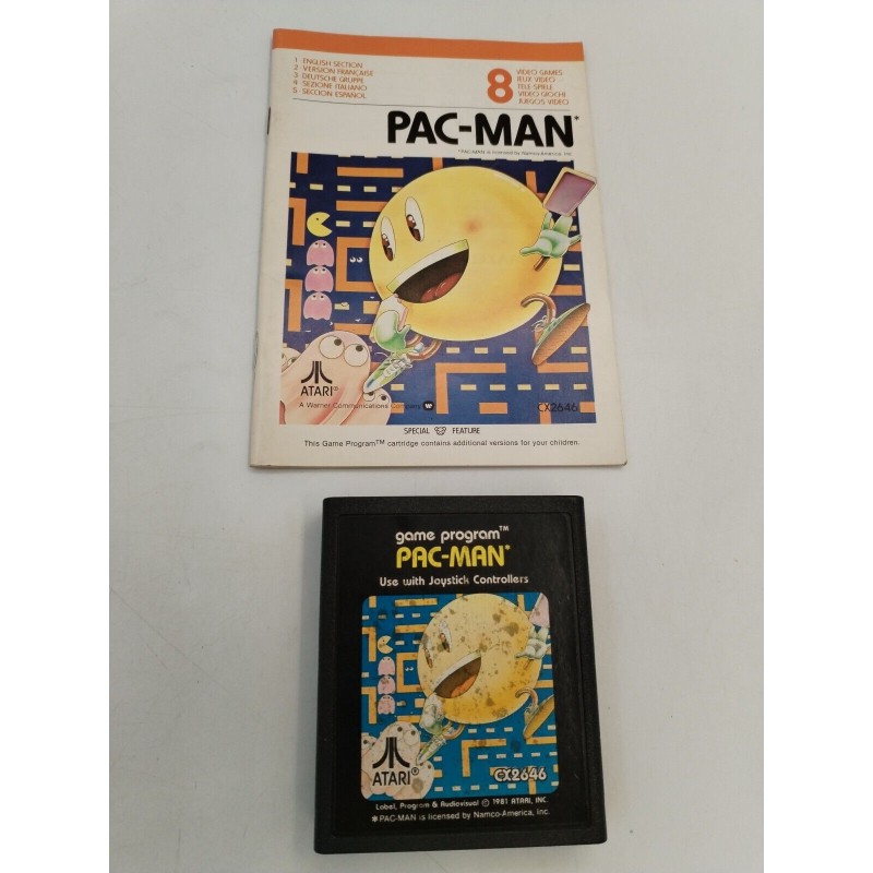 Pac Man 1981 Atari Cx2646 Jeux Vidéo Game Program Rétro Pac Man 1981 Atari Cx2646 Jeux Vidéo Game Program Rétro