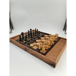 Coffret Bois Ancien Jeux D'échecs Regence Backgammon Tric Trac Jacquet Jeu