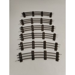 Lot De 6 Rails Courbes Po O Made In France Jep Fer Trains Ancien Jeu Miniature