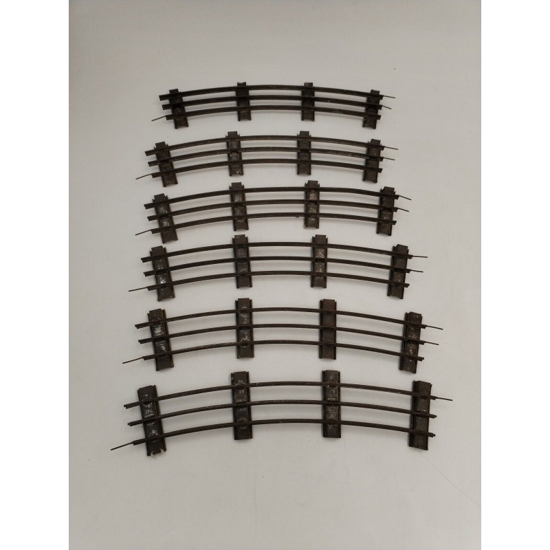 Lot De 6 Rails Courbes Po O Made In France Jep Fer Trains Ancien Jeu Miniature