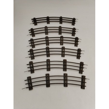 Lot De 6 Rails Courbes Po O Made In France Jep Fer Trains Ancien Jeu Miniature