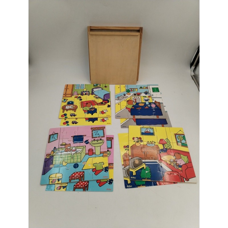 Vilac Lot De 4 Puzzles Bois 4 X 12 Pièces Petit Ours Brun Puzzle Jeu Vilac Lot De 4 Puzzles Bois 4 X 12 Pièces Petit Ours Brun Puzzle Jeu
