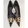Balenciaga Taille 40 Escarpins A Talons Noir Velours Tissus Flex Pointe Knife Bb