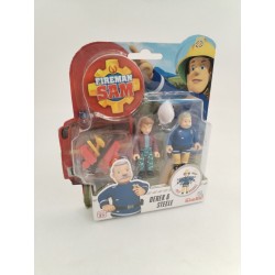 Figurines Neuves Fireman Sam Derek & Steele Simba Le Pompier Neuf Jouet Figurine