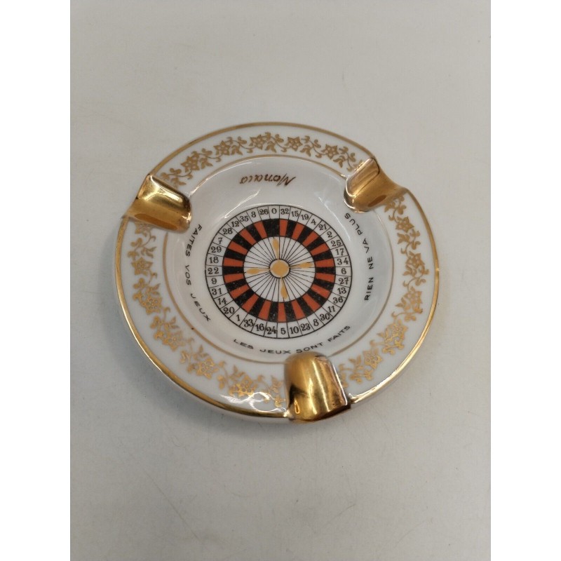 Monaco Roulette Casino Cendrier Limoges Signé E. Chalais France Porcelaine... Monaco Roulette Casino Cendrier Limoges Signé E. Chalais France Porcelaine...