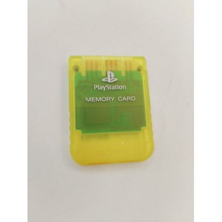 PlayStation Sony Memory Card Scph 1020 Jaune Fluo Carte Mémoire Jeux Vidéo