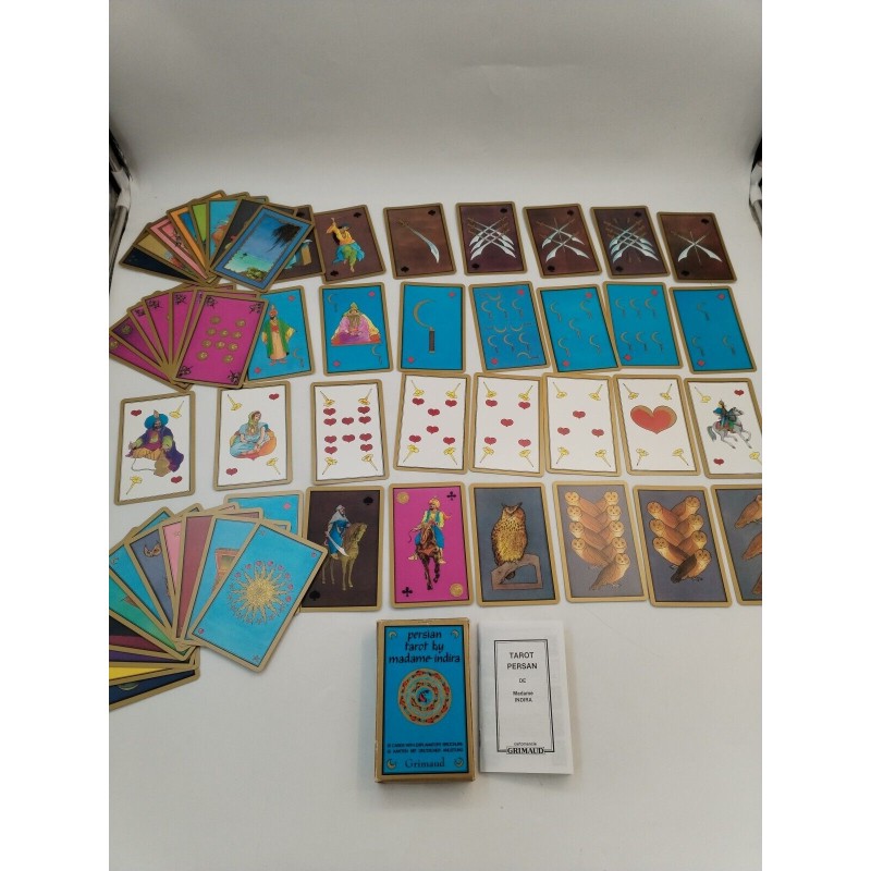 1981 Jeu de Tarot Persan de Madame Indira Cartomancie Grimaud Jeux De Cartes Jeu 1981 Jeu de Tarot Persan de Madame Indira Cartomancie Grimaud Jeux De Cartes Jeu