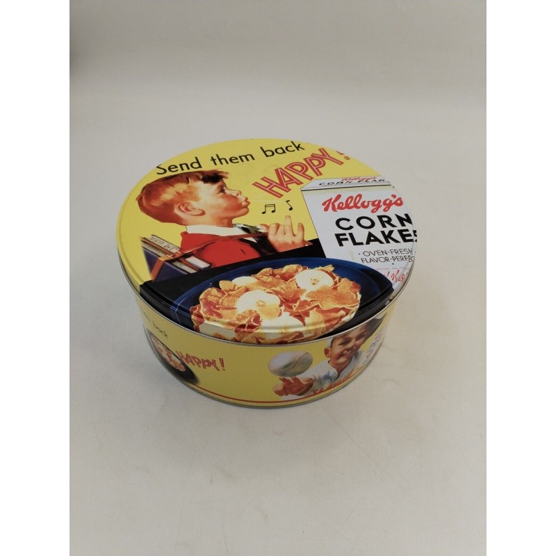 alinea boite a biscuit Métal ronde corn flakes kellogg's vintage 20 Cms alinea boite a biscuit Métal ronde corn flakes kellogg's vintage 20 Cms