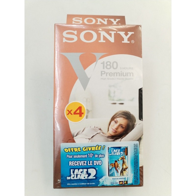 Sony V Premium Neuve E-180VH Haute Qualité VHS 3 Hours 180min Cassette K7 Vidéo Sony V Premium Neuve E-180VH Haute Qualité VHS 3 Hours 180min Cassette K7 Vidéo