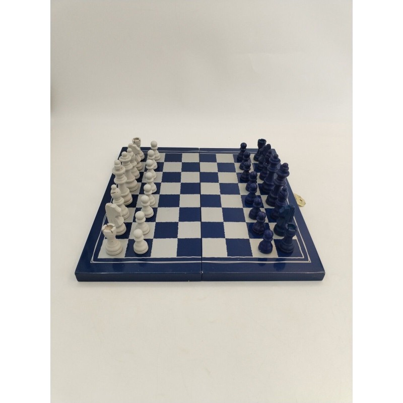 Jeux D'échecs En Bois Bleu Vs Gris Jeu Échec Coffret Pliant Plateau Échiquier Jeux D'échecs En Bois Bleu Vs Gris Jeu Échec Coffret Pliant Plateau Échiquier