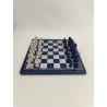 Jeux D'échecs En Bois Bleu Vs Gris Jeu Échec Coffret Pliant Plateau Échiquier