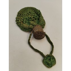 Ancien Sac A Main Français Soirée Tissu Crochet Laine Bourse Mendiant Fermoir...