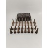 PIECES DE JEU D'ECHEC COMPLET METAL SOCLE BOIS STYLE MÉDIÉVAL Jeux Échecs Échec 