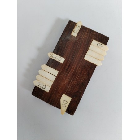 Ancien Marqueur Bois Os Compteur Points Compte Cartes Marque Jeux Jeu Bridge