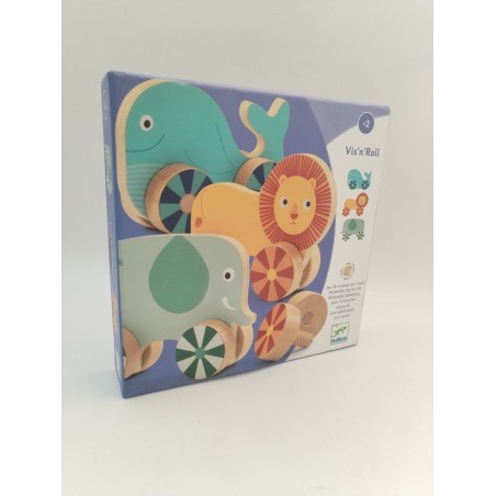 Djeco Vis ' N ' Roll Jeux De Vissage Qui Roule Bois Animaux Eveil