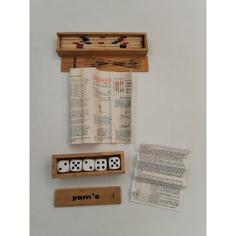 Lot De 2 Jeux Coffrets Bois Mikado Yam's 421 Zanzi Yams Pickup Sticks Jeu De Dés Lot De 2 Jeux Coffrets Bois Mikado Yam's 421 Zanzi Yams Pickup Sticks Jeu De Dés