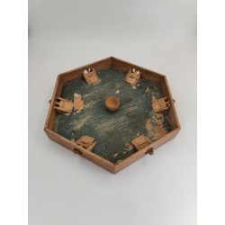 Ancien Jeu De La Puce 6 Joueurs en Bois Jeux De Comptoir Estaminet Plateau 