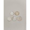 Lot De 5 Jetons Anciens Mises Nacre Gravé Ciselé Fleurs Poker Casino Jeu Jeux 