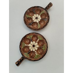 2 poêlons alsaciens escargots 6 trous Caquelon Escargot Plat Cuisson 