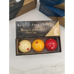 Pack De 3 Super ARAMITH PRO CUP CUE BALL 61,5 Mm Belgian billiard Balls Carom 