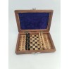 VINTAGE WOODEN TRAVEL MINIATURE WOOD PEG CHESS SET Jeu D'échecs Jeux Échec