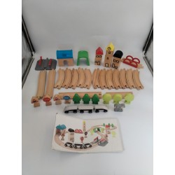 Trains En Bois IKEA LILLABO Railways 45 pièces Train Rails Jeu Jouet