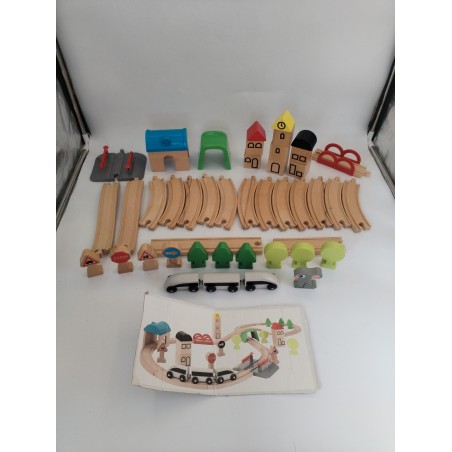 Trains En Bois IKEA LILLABO Railways 45 pièces Train Rails Jeu Jouet