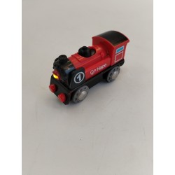 Hape Battery Powered Light Up Steam Train Trains Lumineux Rail Bois Jeux Jouet 