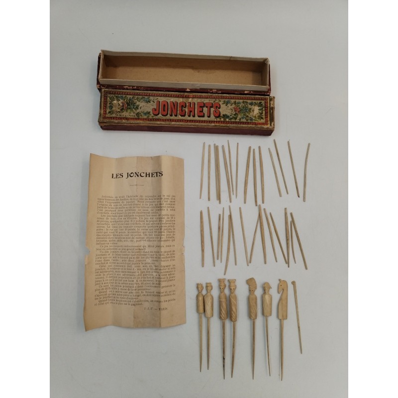 Ancienne boite de Jeux de Jonchets A.W.G Paris J.J.F pièces jeu Ancien Os Réunis Ancienne boite de Jeux de Jonchets A.W.G Paris J.J.F pièces jeu Ancien Os Réunis