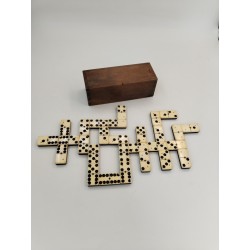 Grand Jeu De Dominos Ancien Double 6 Six Riveté Os Ébène 3 Rivets Jeux Domino