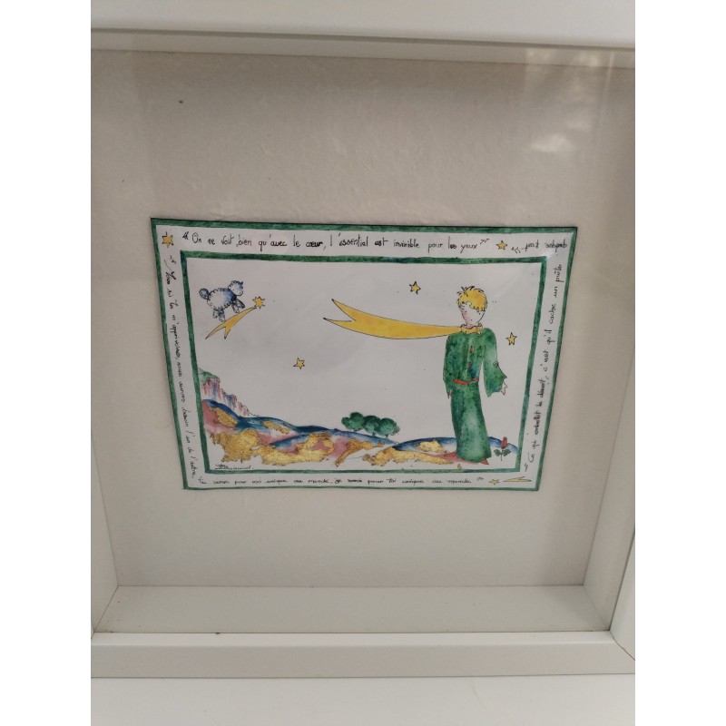 Le Petit Prince Peinture Signée Boignal Plaque Émaillé Encadré Création Le Petit Prince Peinture Signée Boignal Plaque Émaillé Encadré Création