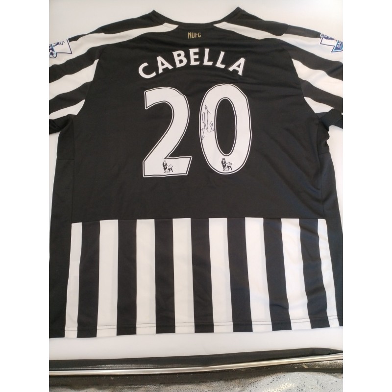 Floqué & Signé Par Cabella Maillot Newcastle XL 2014-15 Puma Wonga Bpl Football Floqué & Signé Par Cabella Maillot Newcastle XL 2014-15 Puma Wonga Bpl Football