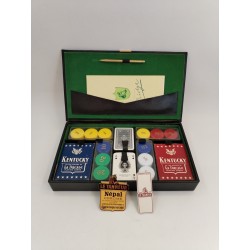 Coffret Cuir Luxe jeu de cartes LE TANNEUR Népal jetons mallette Jeux bridge