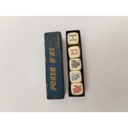 Ancien jeu de dés Poker d'As Vintage Boite Anciennes Jeux De Société Réunis