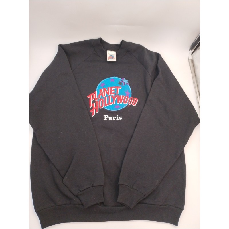 Planet Hollywood Paris Sweat XL Noir Vintage Excellent État Planet Hollywood Paris Sweat XL Noir Vintage Excellent État