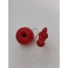 Bilboquet Bois Tourné Rouge Teinté Jeu 20 Cm Jouet Équilibre Jeux Anciens