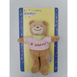 Bébé rêve Peluche Neuve Bébé Ours Hochet Rose Environ 20 Cm Jouet Doudou Calins