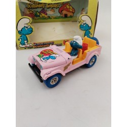 Stroumpfs 1983 Burago Jeep Cj-7 1103 Die Cast Métal Model 1/24 Smurfs Jouet 