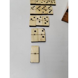 Jeux De Dominos Anciens Double 6 Six Riveté Os Ébène Rivets Jeu Ancien