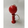 Petit Bilboquet Rouge Bois Tourné 13 Cm Jeu Patience Équilibre Jouet
