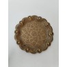 Plateau Oriental En Laiton Ou Bronze Martelé Ciselé Thé Dessous De Plat Art 