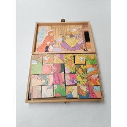 6 Contes Il Était Une Fois Jeujura 24 Cubes Bois Jeux Jeu Puzzle Eveil